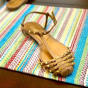 Studded flat Schultz sandal. Very cute and comfortable.